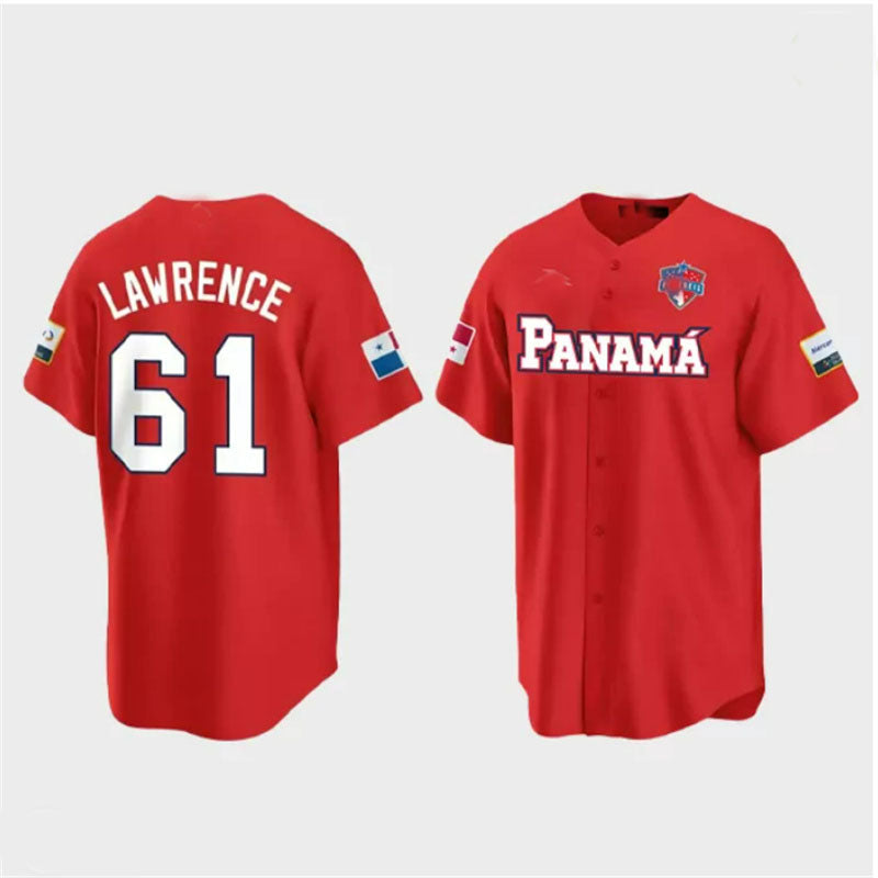 #61 Justin Lawrence Panama Baseball 2023 World Baseball Classic Jersey – Red Stitches Baseball Jerseys