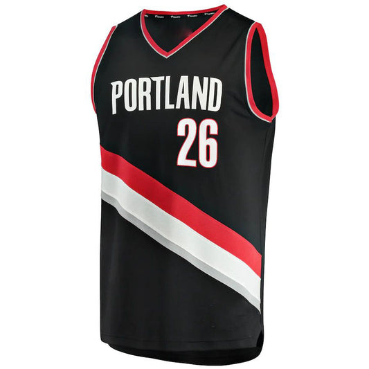 P.Trail Blazers #26 Justise Winslow Fanatics Branded  2021-22 Fast Break Replica Jersey Icon Edition Black Stitched American Basketball Jersey