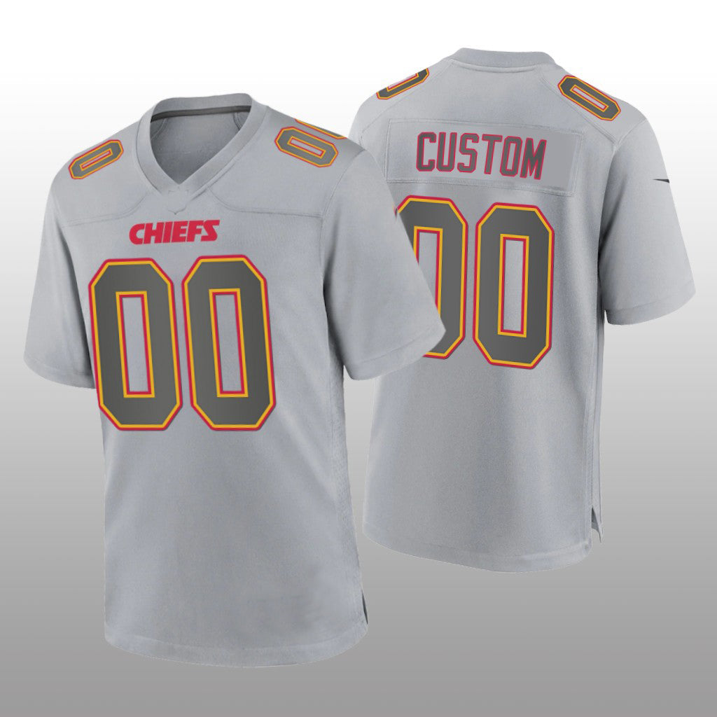Football Jerseys KC.Chiefs Custom Gray Atmosphere Game Jersey American Stitched Jerseys