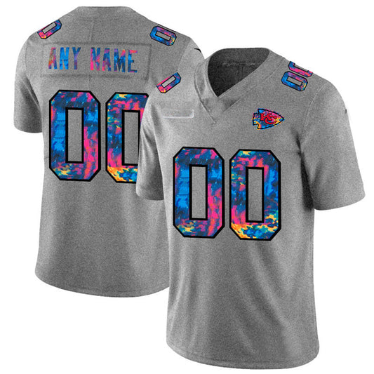 Football Jerseys KC.Chiefs Custom Multi-Color 2020 Crucial Catch Vapor Untouchable Limited Jersey Greyheather American Stitched Jerseys