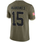 KC.Chiefs #15 Patrick Mahomes Olive 2022 Salute To Service Limited Jersey Stitched American Football Jerseys