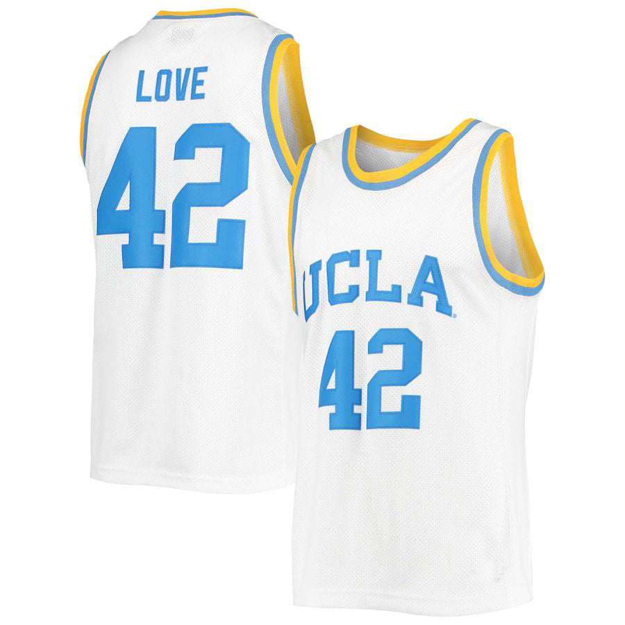 U.Bruins #42 Kevin Love Original Retro Brand Commemorative Classic Basketball Jersey White Stitched American College Jerseys