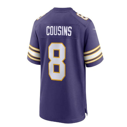 MN.Vikings #8 Kirk Cousins Classic Player Game Jersey - Purple Stitched American Football Jerseys