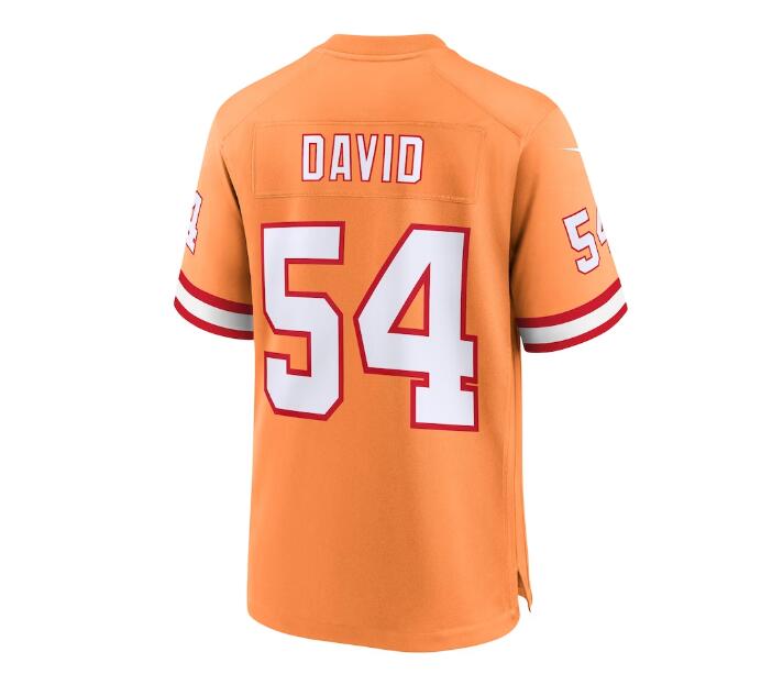TB.Buccaneers #54 Lavonte David Throwback Game Jersey - Orange Stitched American Football Jerseys