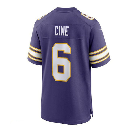 MN.Vikings #6 Lewis Cine Classic Player Game Jersey - Purple Stitched American Football Jerseys