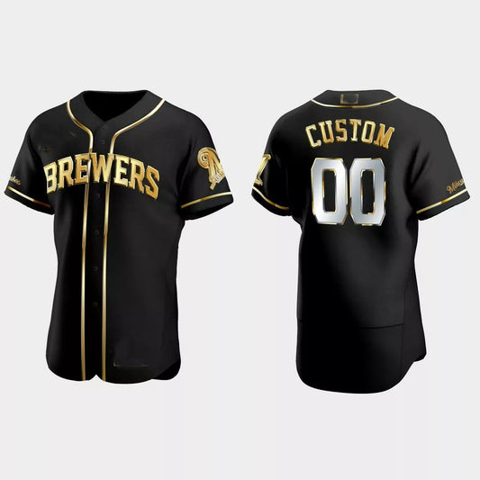 Custom Los Angeles Angels Gold Edition Authentic Jersey – Black Stitched Baseball Jerseys