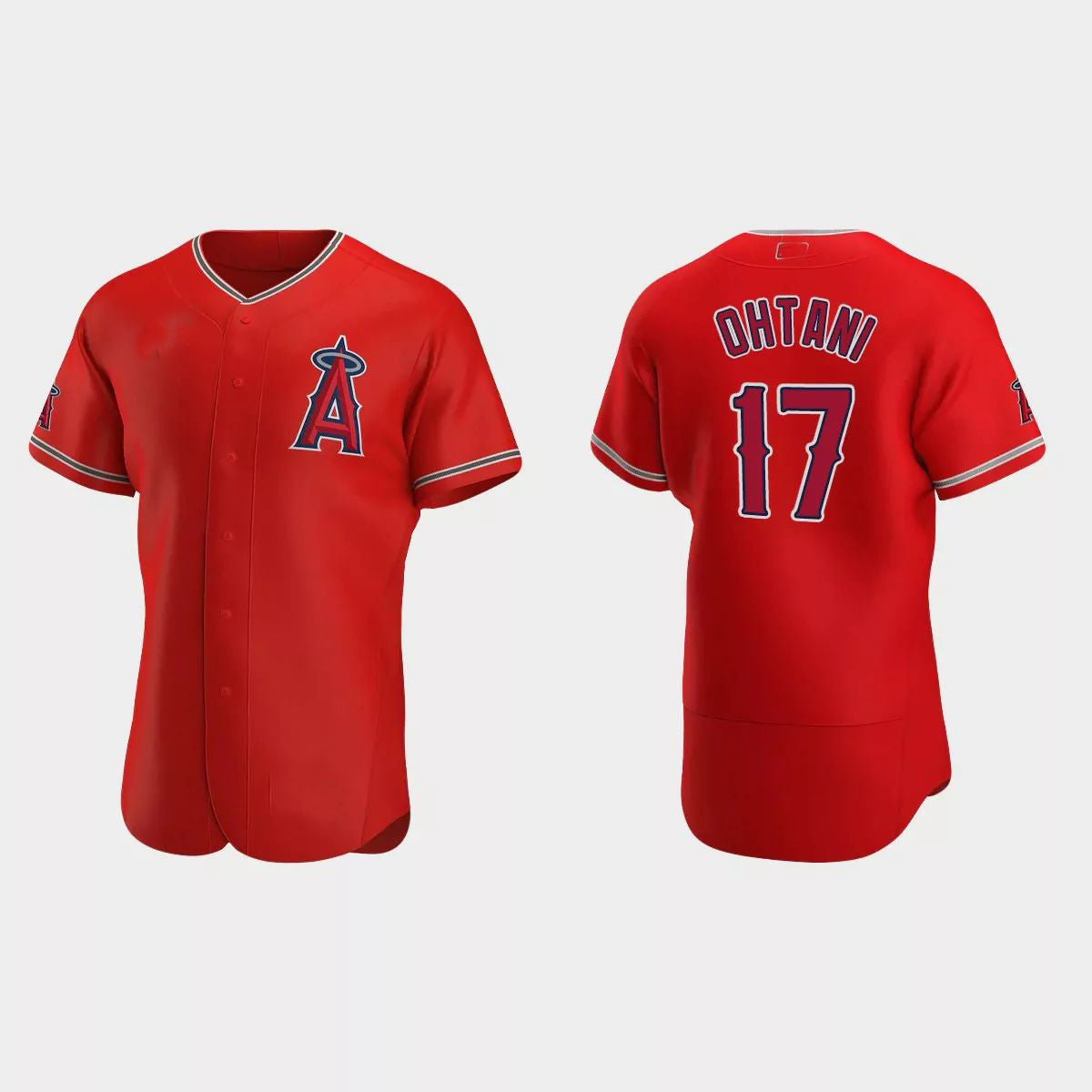 Los Angeles Angels #17 Shohei Ohtani 2020 Alternate Authentic Team Logo Jersey – Red Men Youth Women Baseball Jerseys
