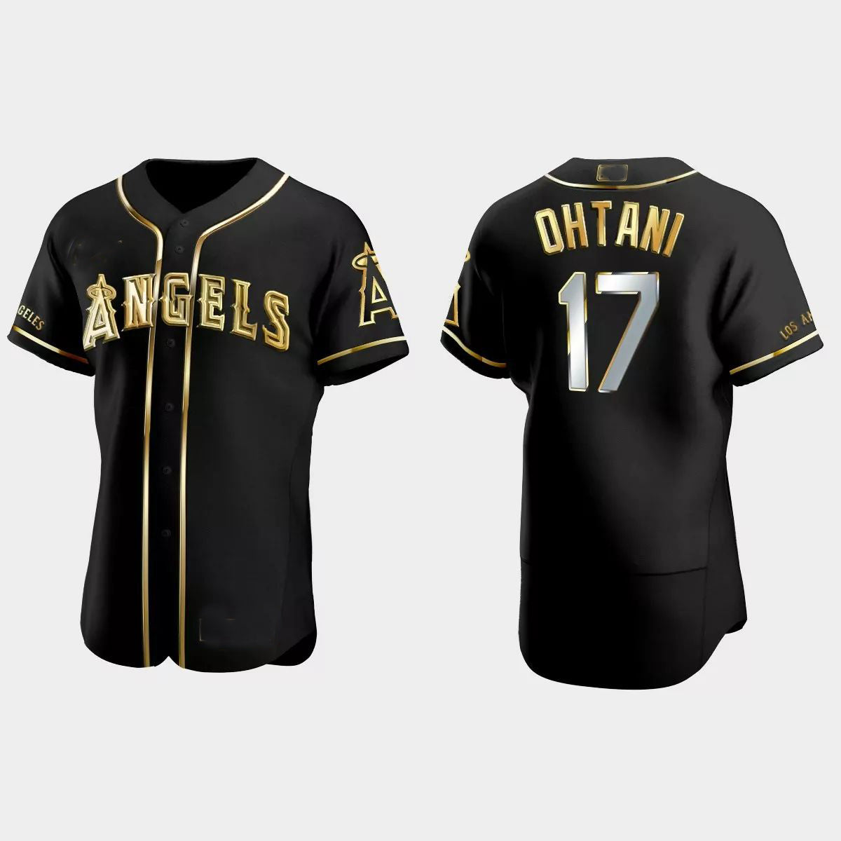 Los Angeles Angels #17 Shohei Ohtani Gold Edition Authentic Jersey – Black Men Youth Women Baseball Jerseys