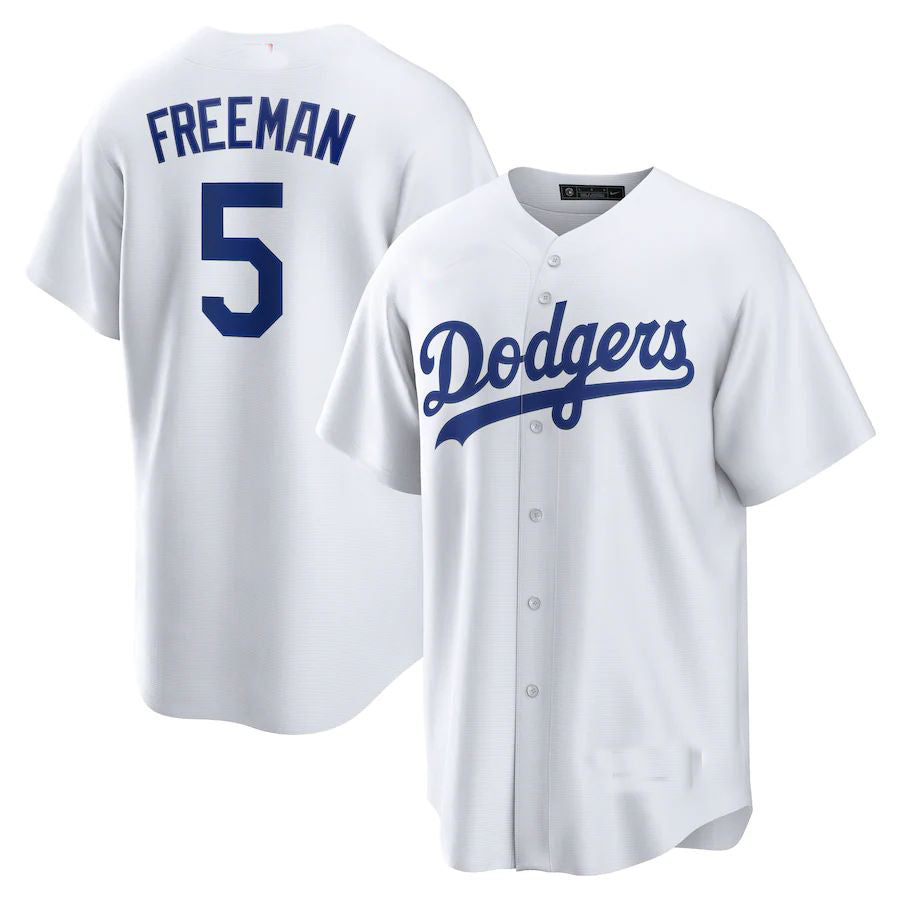 Los Angeles Dodgers #5 Freddie Freeman White Replica Player Jersey Baseball Jerseys