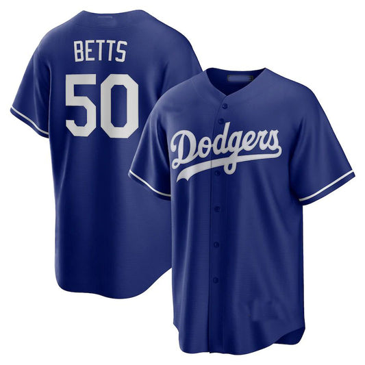 Los Angeles Dodgers #50 Mookie Betts Royal Alternate Replica Player Name Jersey Baseball Jerseys