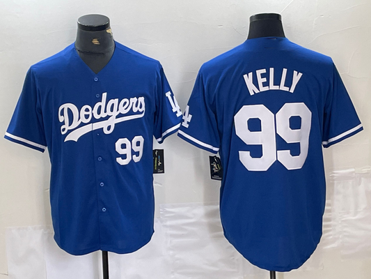 Los Angeles Dodgers #99 Joe Kelly Number Blue Stitched Cool Base Jersey Baseball Jersey