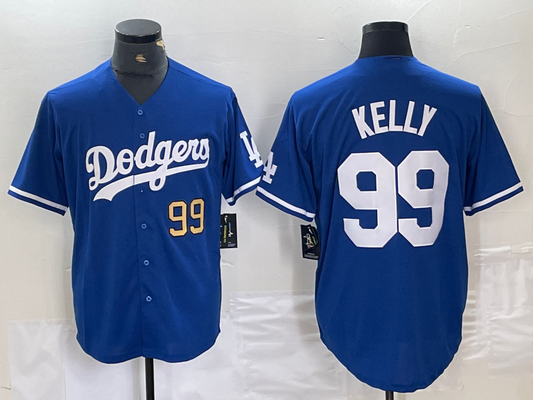 Los Angeles Dodgers #99 Joe Kelly Number Blue Stitched Cool Base Jersey Baseball Jersey