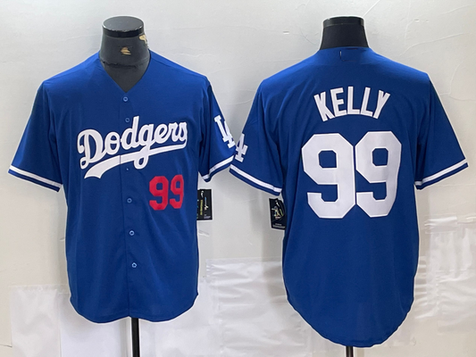 Los Angeles Dodgers #99 Joe Kelly Number Blue Stitched Cool Base Jerseys Baseball Jersey