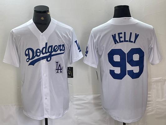 Los Angeles Dodgers #99 Joe Kelly White Stitched Cool Base Jersey Baseball Jersey