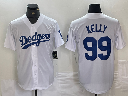 Los Angeles Dodgers #99 Joe Kelly White Stitched Cool Base Jerseys Baseball Jersey
