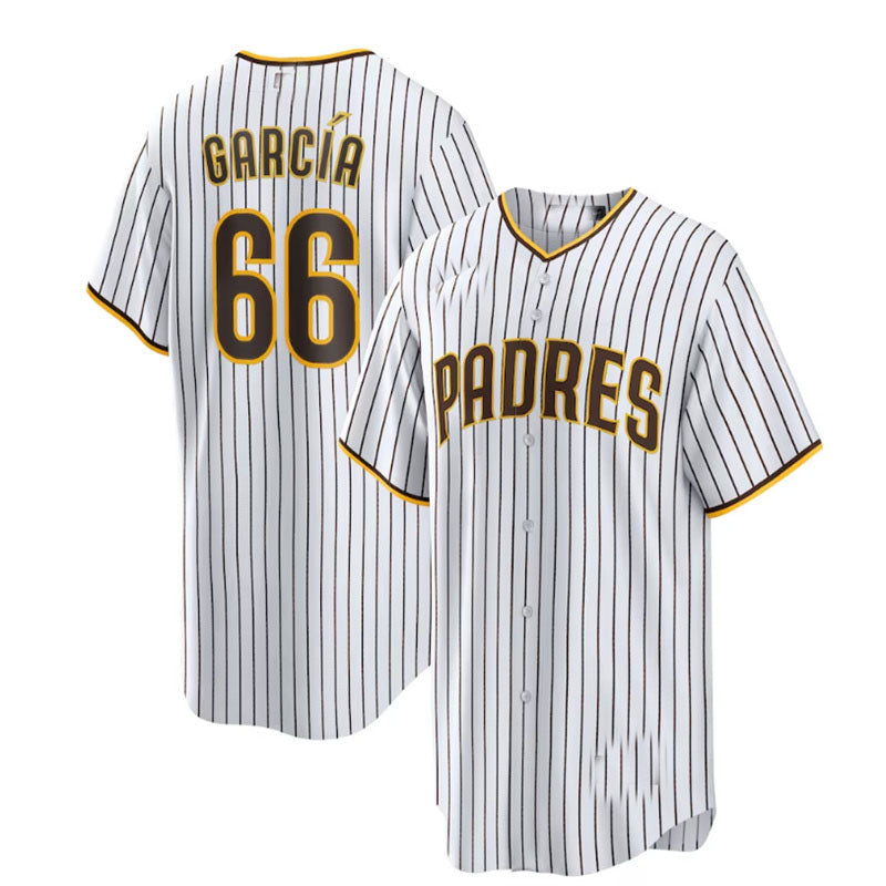San Diego Padres #66 Luis Garc¨ªa Home Replica Player Jersey - White Baseball Jerseys