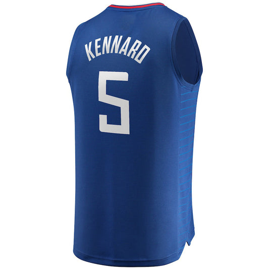 LA.Clippers #5 Luke Kennard Fanatics Branded 202-22 Fast Break Replica Jersey Icon Edition Royal Stitched American Basketball Jersey