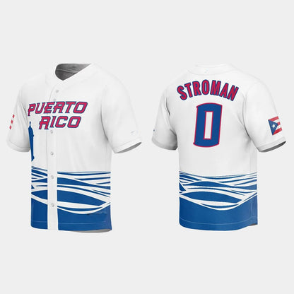 #0 MARCUS STROMAN PUERTO RICO BASEBALL 2023 WORLD BASEBALL CLASSIC JERSEY – WHITE Stitches Baseball Jerseys