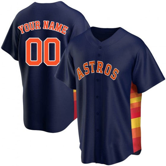 Custom Houston Astros Baseball Jerseys Navy Stitched Jerseys