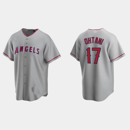 LOS ANGELES ANGELS #17 SHOHEI OHTANI ROAD REPLICA JERSEY – GRAY Stitches Baseball Jerseys