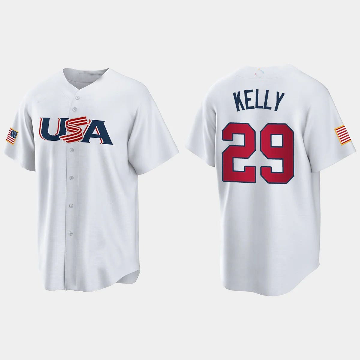 #29 MERRILL KELLY ARIZONA DIAMONDBACKS 2023 WORLD BASEBALL CLASSIC USA REPLICA JERSEY – WHITE Stitches Baseball Jerseys