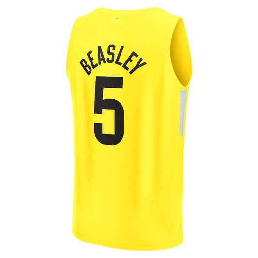 U.Jazz #5 Malik Beasley Fanatics Branded Fast Break Replica Jersey  Icon Edition Yellow Stitched American Basketball Jersey