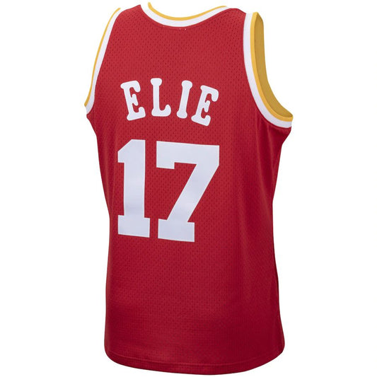 H.Rockets #17 Mario Elie Mitchell & Ness 1993-94 Hardwood Classics Swingman Jersey Icon Edition Red Stitched American Basketball Jersey