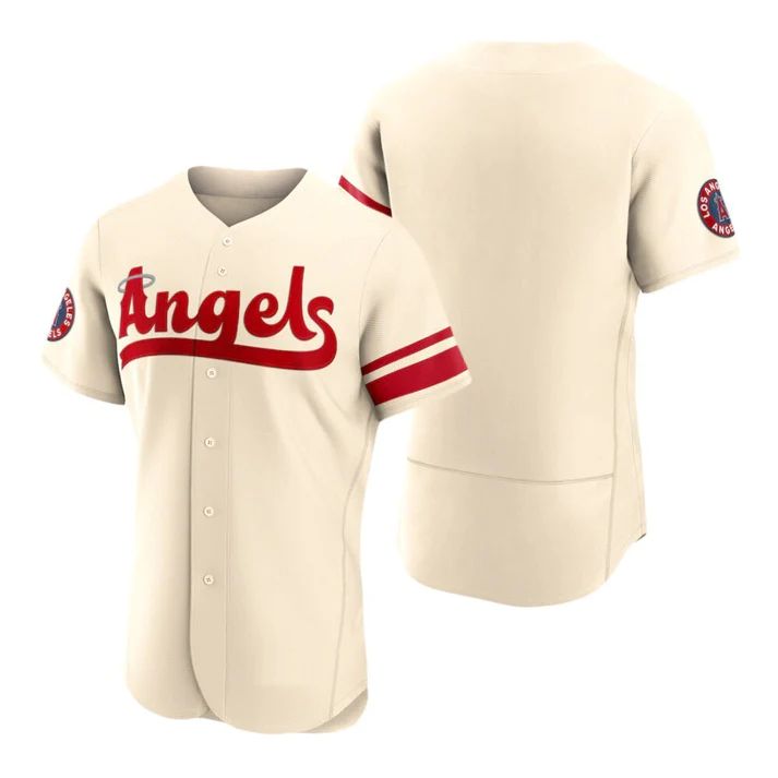 Los Angeles Angels Blank Cream Stitched 2022 City Connect Jersey Baseball Jerseys