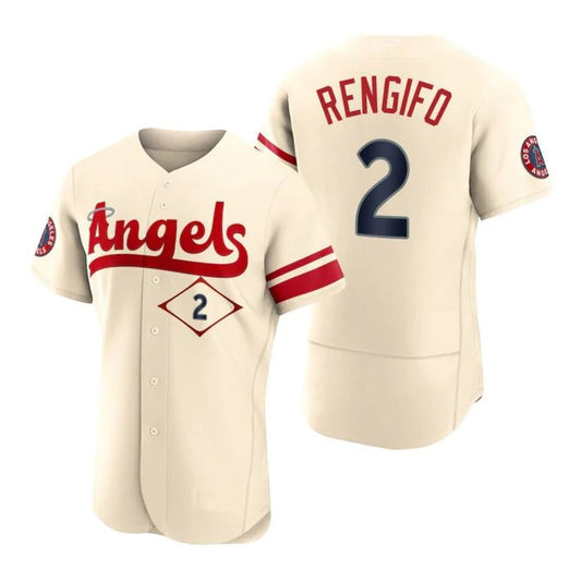 Los Angeles Angels #2 Luis Rengifo Cream Stitched 2022 City Connect Jersey Men Youth Women Baseball Jerseys