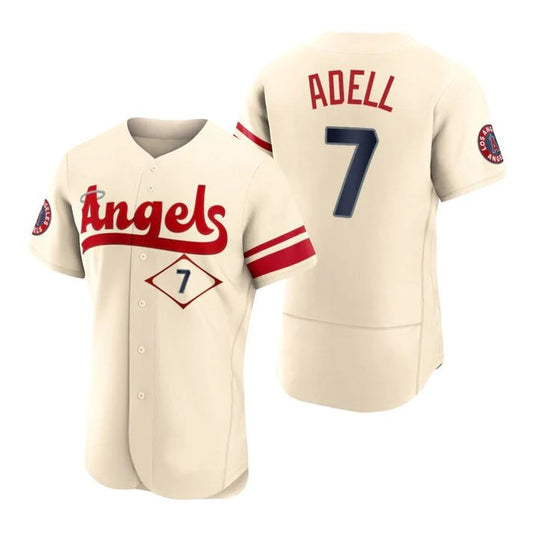 Los Angeles Angels #7 Jo Adell  Cream Stitched 2022 City Connect Jersey Men Youth Women Baseball Jerseys