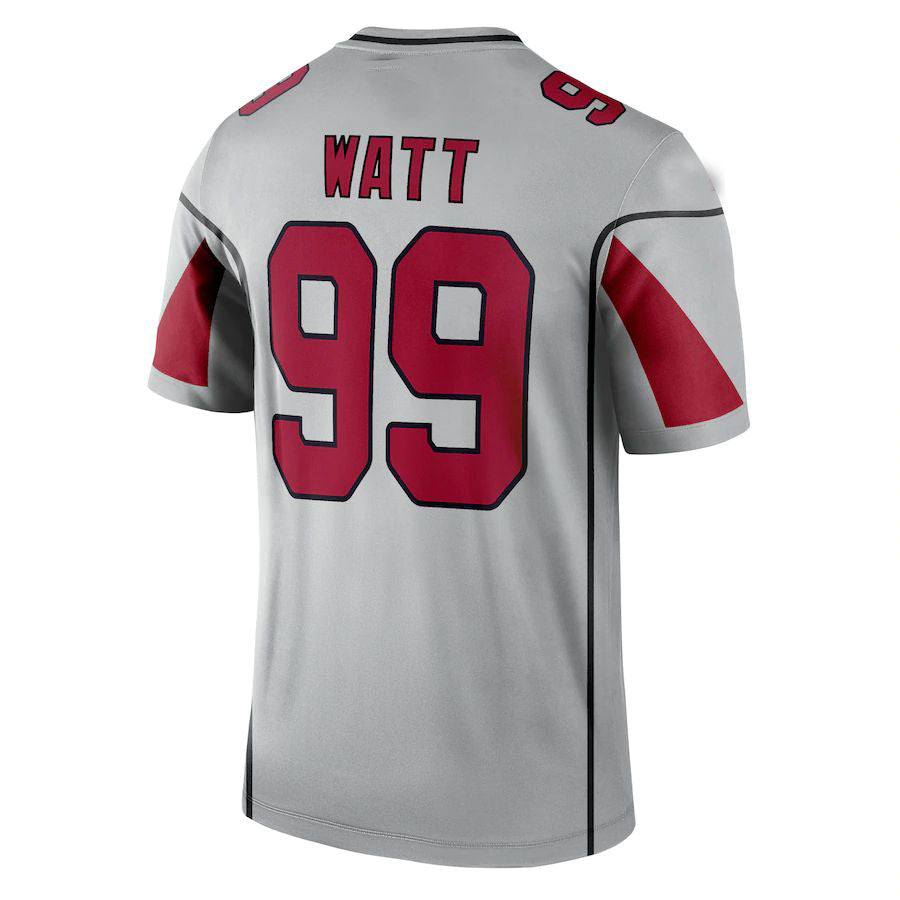 A.Cardinals #99 J.J. Watt Silver Inverted Legend Jersey Stitched American Football Jerseys