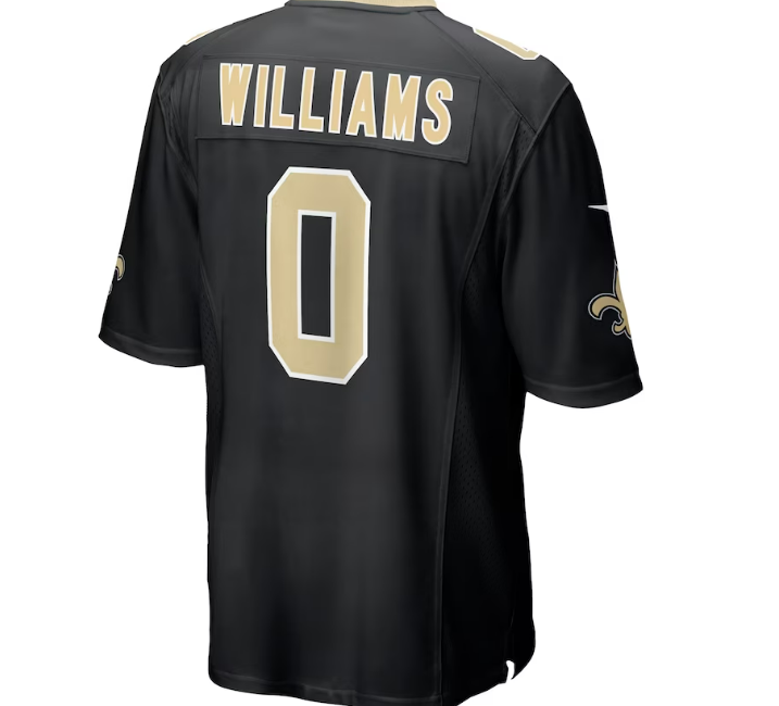 NO.Saints #0 Jamaal Williams Black Game Player Jersey Stitched American Football Jerseys