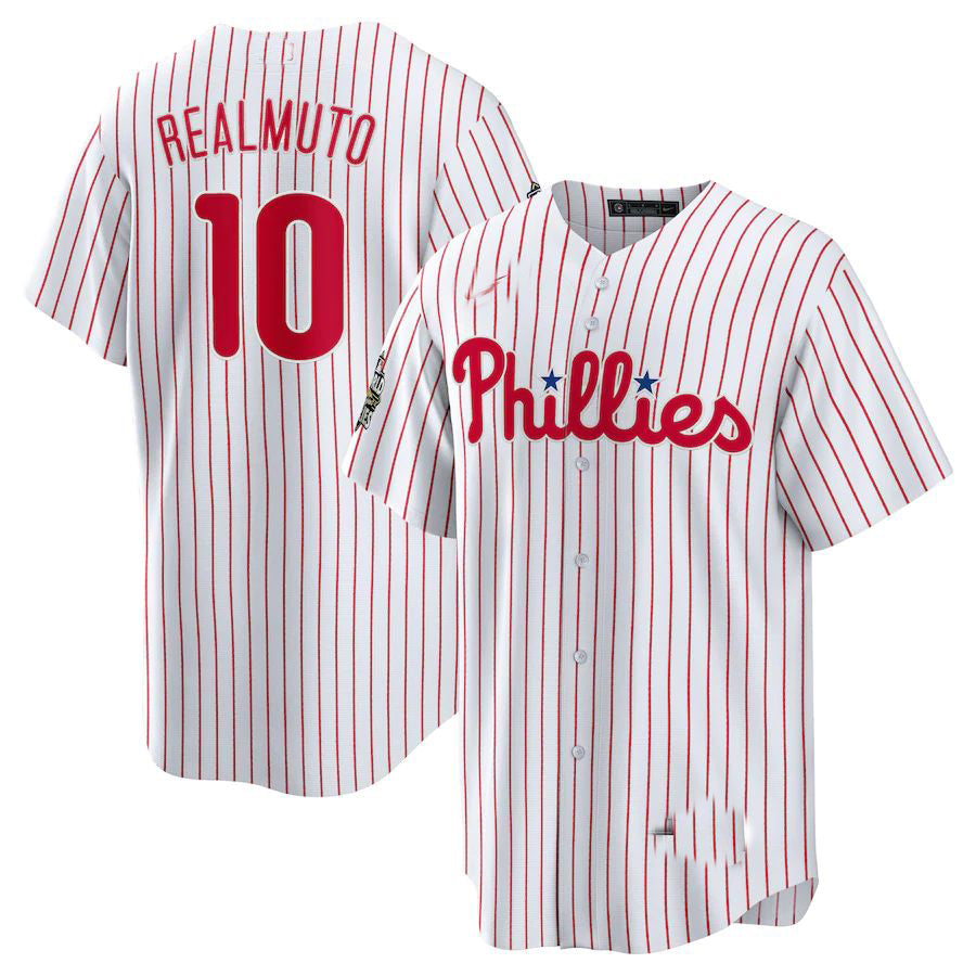 Philadelphia Phillies #10 J.T. Realmuto White 2022 World Series Home Replica Player Jersey Baseball Jerseys