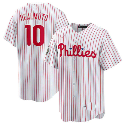 Philadelphia Phillies #10 J.T. Realmuto White 2022 World Series Home Replica Player Jersey Baseball Jerseys