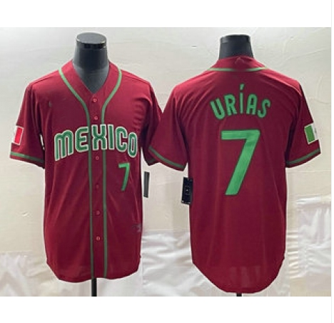 Mexico Baseball #7 Julio Urias Number 2023 World Red Green Baseball Classic Stitched Jerseys Baseball Jerseys