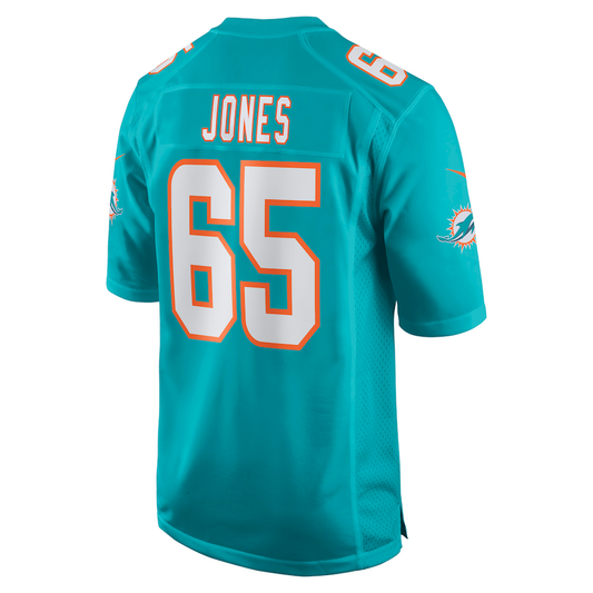 M.Dolphins #65 Robert Jones Aqua Game Jersey Stitched American Football Jerseys