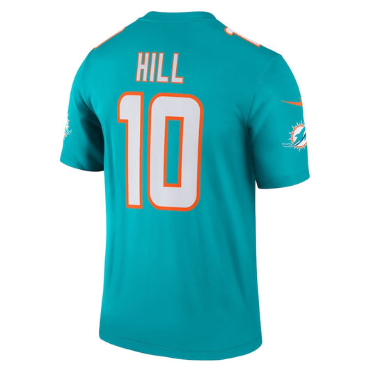 M.Dolphins #10 Tyreek Hill Aqua Legend Jersey Stitched American Football Jerseys