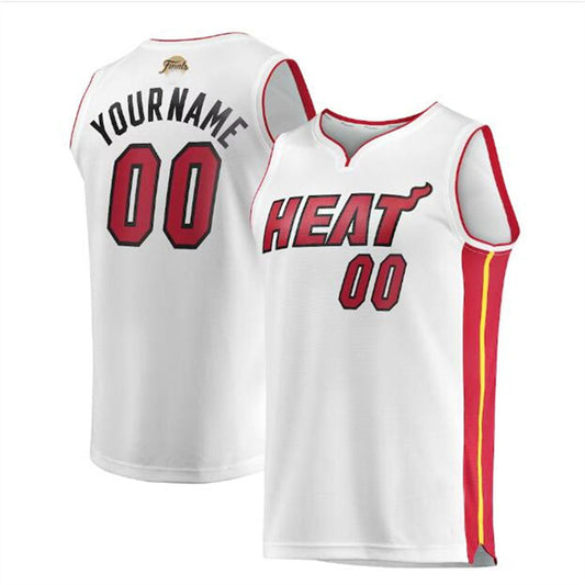 Custom M.Heat Fanatics Branded 2023 Finals Fast Break Custom Jersey - Association Edition - White Stitched Basketball Jersey