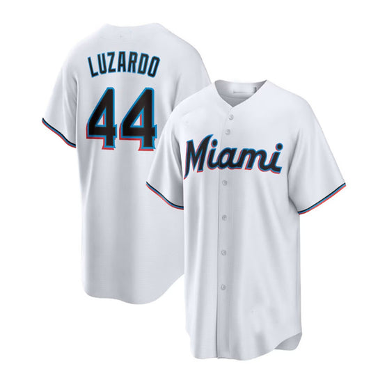 Miami Marlins #44 Jesús Luzardo White Home Replica Player Jersey Baseball Jerseys