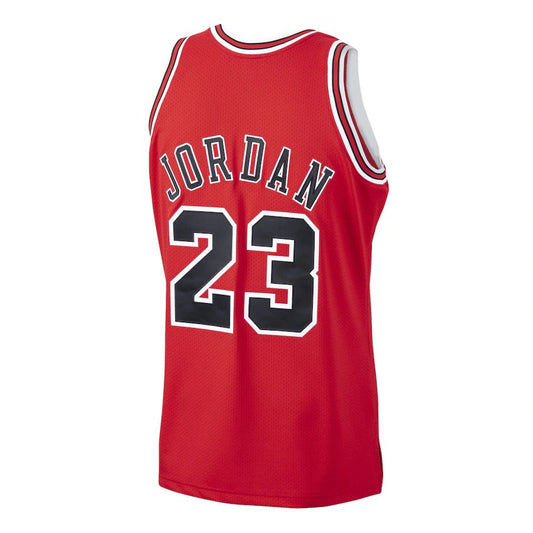 C.Bulls #23 Michael Jordan Mitchell & Ness 1997-98 Hardwood Classics Authentic Player Jersey  Red Stitched American Basketball Jersey