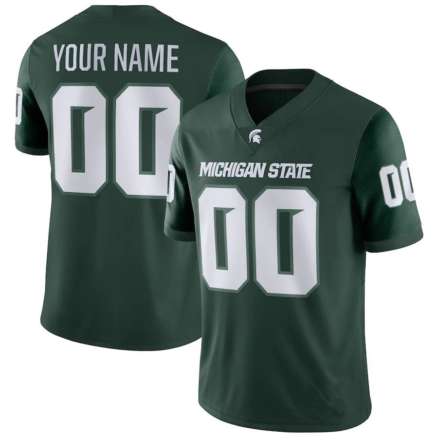 Custom M.State Spartans Game Custom Jersey  Green Football Jersey American Stitched College Jerseys