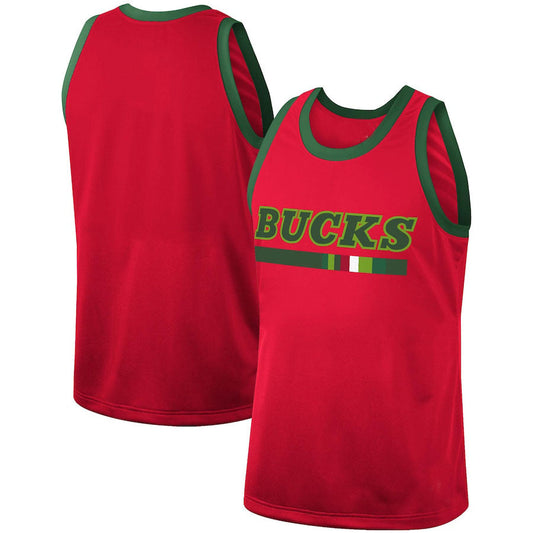 Custom M.Bucks Mitchell & Ness Hardwood Classics Team Heritage Fashion Jersey Red Statement Edition Stitched Basketball Jersey