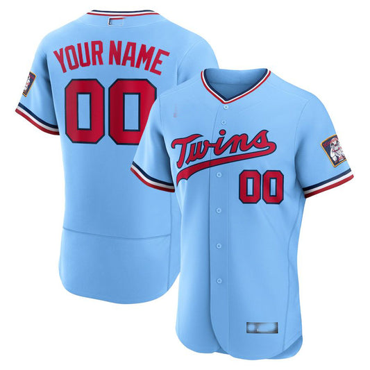 Custom Minnesota Twins Light Blue Alternate Replica Custom Jersey Baseball Jerseys