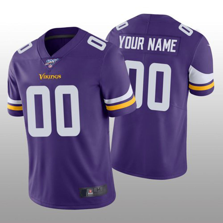 Custom MN.Vikings Purple Vapor Limited 100th Season Jersey Stitched Jerseys Football Jerseys