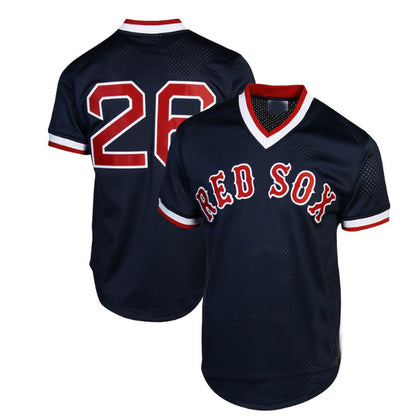 Boston Red Sox Road #26 Mitchell & Ness Wade Boggs 1992 Authentic Cooperstown Collection Batting Practice Jersey - Navy Blue Baseball Jerseys