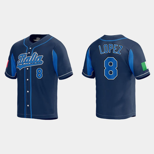 #8 NICKY LOPEZ WORLD BASEBALL CLASSIC 2023 WORLD BASEBALL CLASSIC JERSEY – NAVY Stitches Baseball Jerseys