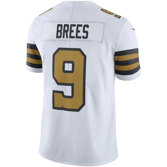 NO.Saints #9 Drew Brees White Vapor Untouchable Color Rush Limited Player Jersey Stitched American Football Jersey