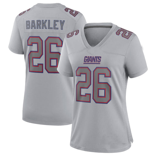 NY.Giants #26 Saquon Barkley Gray Atmosphere Fashion Game Jersey Stitched American Football Jerseys