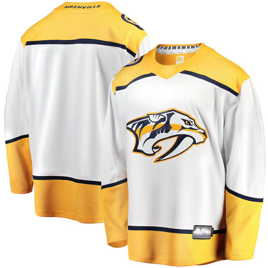 N.Predators Fanatics Branded Breakaway Away Jersey White Stitched American Hockey Jerseys