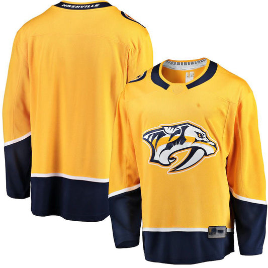 N.Predators Fanatics Branded Breakaway Home Jersey Gold Stitched American Hockey Jerseys